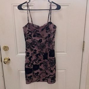Ladies Mini Strappy Dress & Velvet floral design pattern Large NWOT